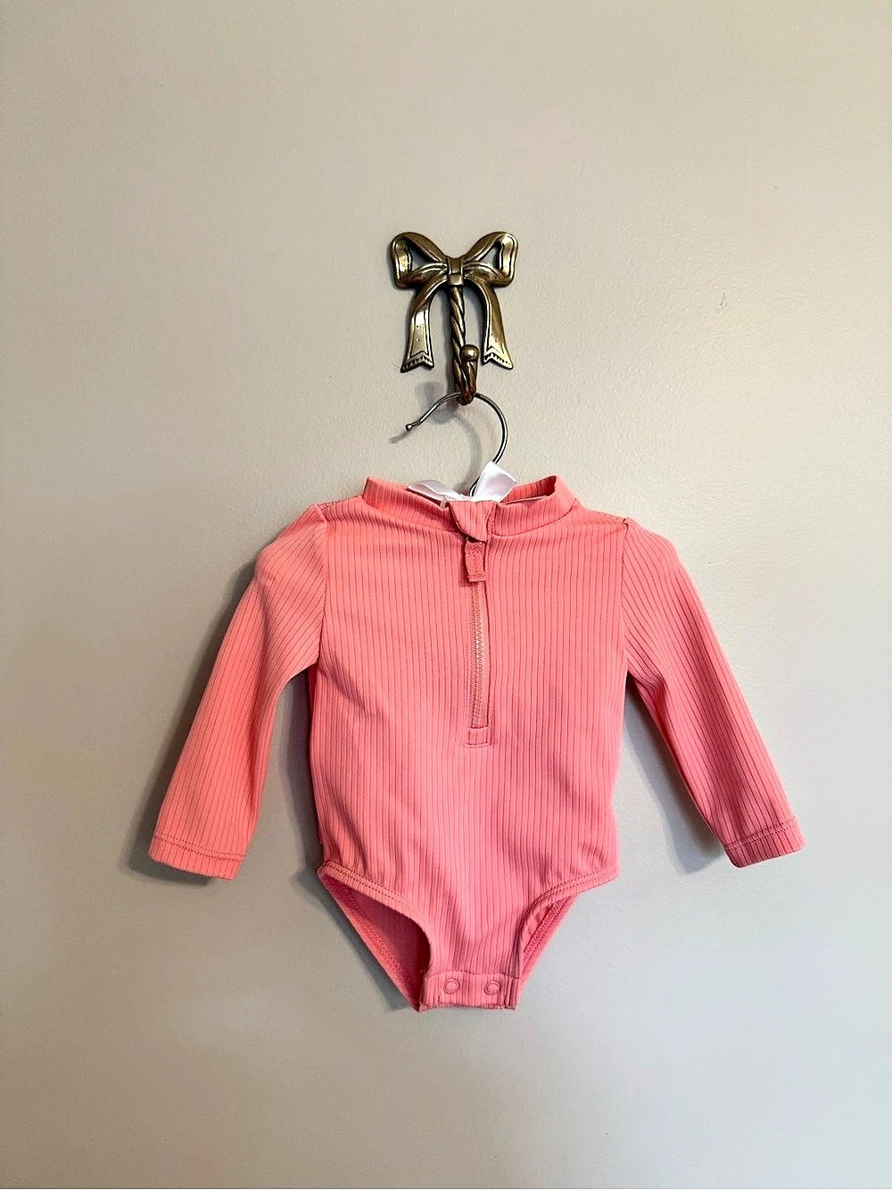 Pink Long Sleeve Ruffle Bodysuit